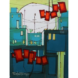 Salman Farooqi, 12 x 16 Inchc, Acrylic on Canvas, Cityscape Painting-AC-SF-128
